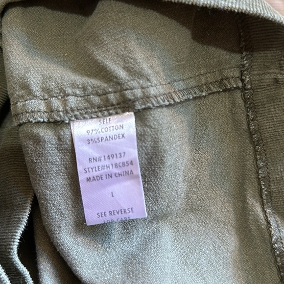 Cute altar’d state sage green corduroy faux wrap skirt with huge brown buttons! - Picture 5 of 6